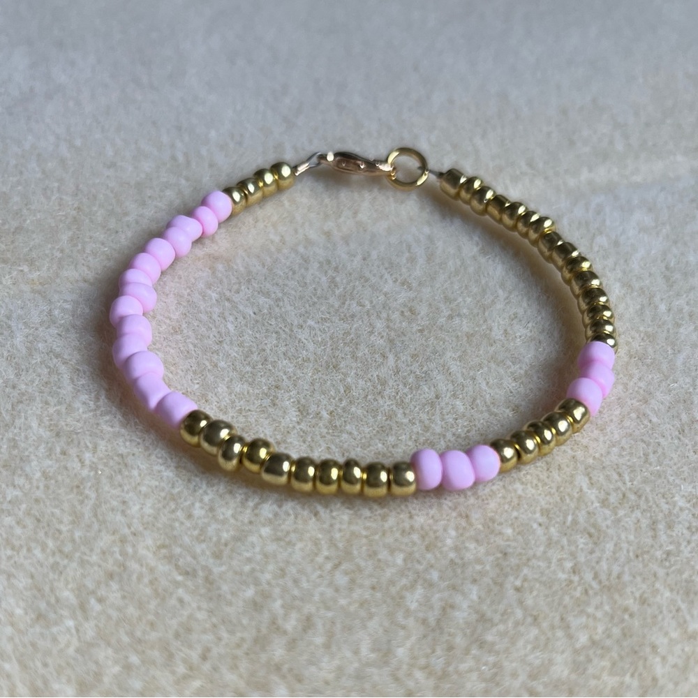 *2 for $20* Pink and Gold Beaded Bracelet